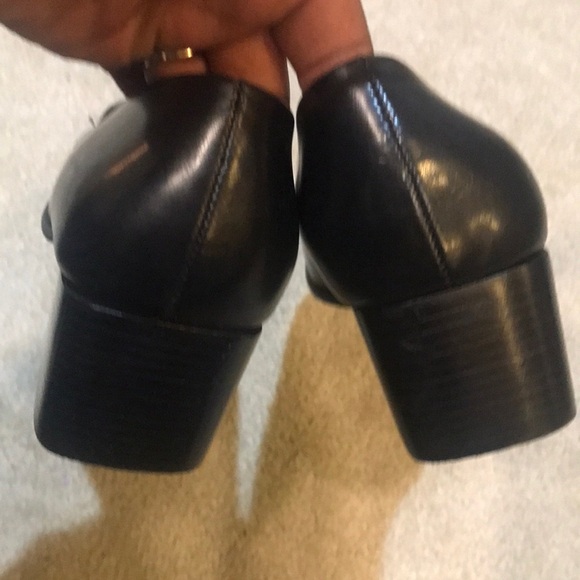 EASY SPIRIT Samurai Black Leather Block Heeled Tassel Loafers Slip On Shoe-10 - Picture 7 of 10